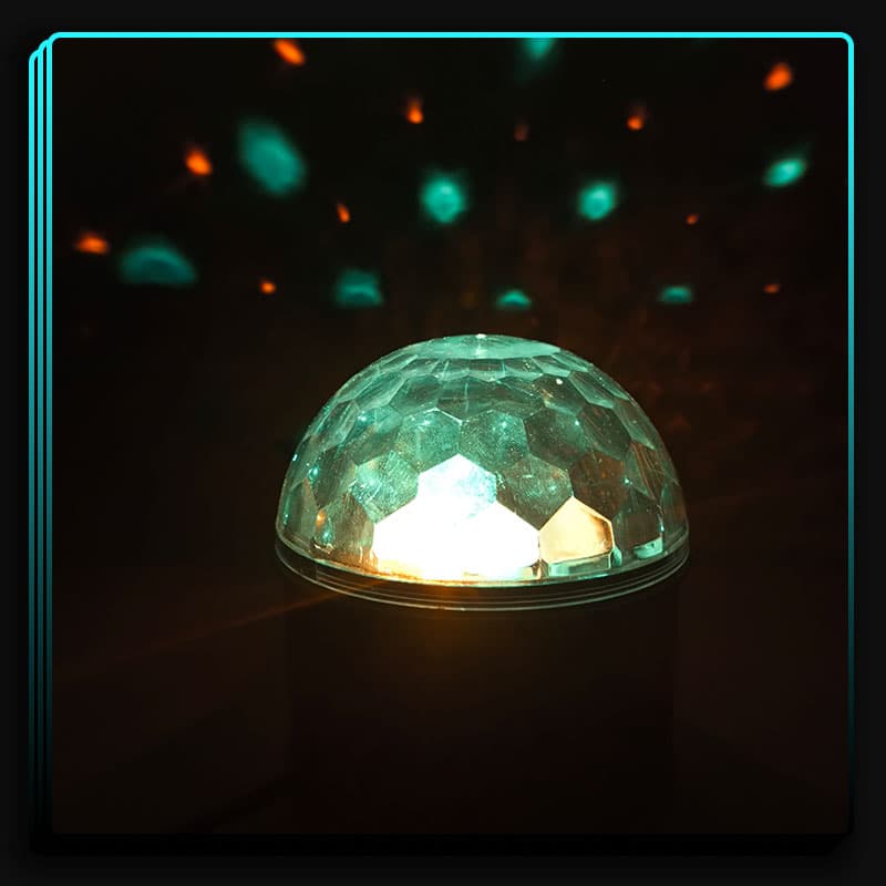 رقص نور چرخشی اسپیکر دارمدل led magic ball light — تصویر ۹