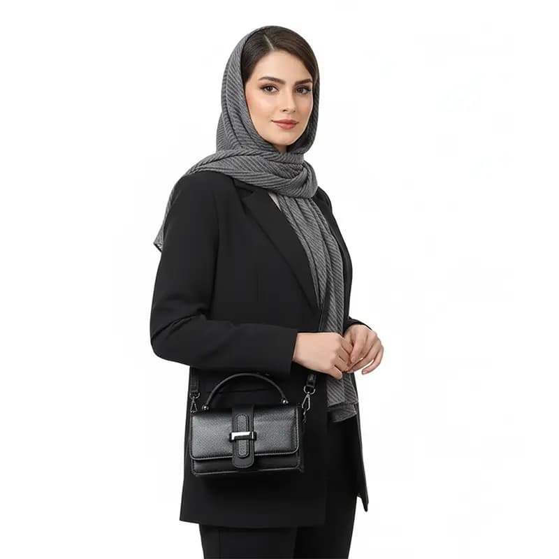 کیف دوشی چرم زنانه مدل مه وا چرم طبیعی رایا — تصویر ۷