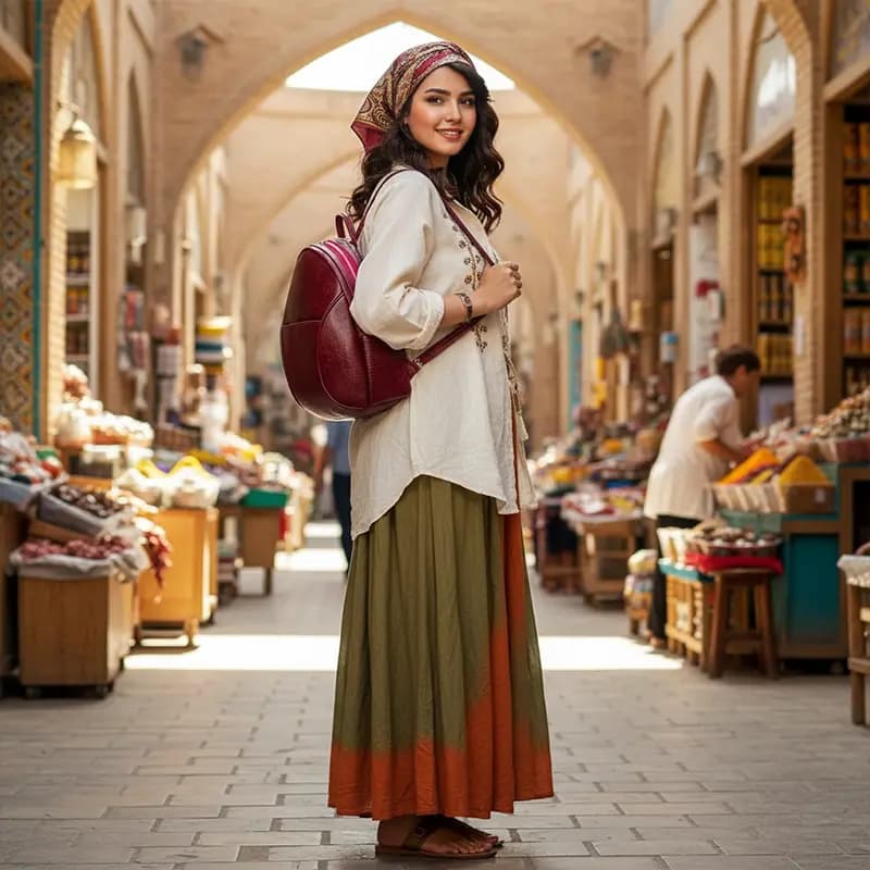 کوله پشتی چرم زنانه مدل یاس چرم طبیعی — تصویر ۲