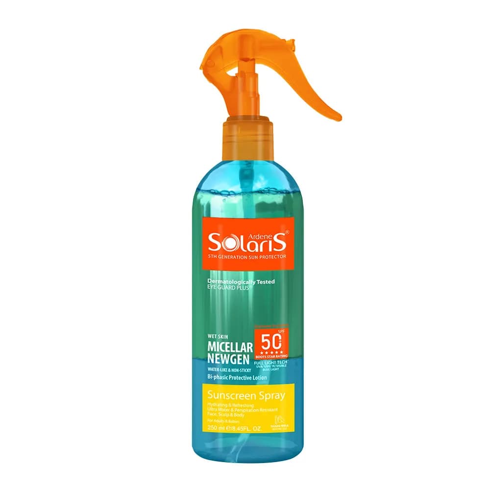 اسپری دو فاز ضد آفتاب نیوژن +spf50 آردن سولاریس Micellar NEWGEN ARDENE SOLARIS