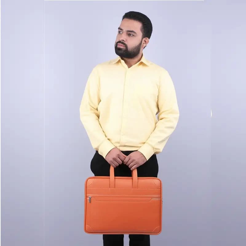 کیف اداری چرم مردانه مدل کابوک چرم طبیعی — تصویر ۲