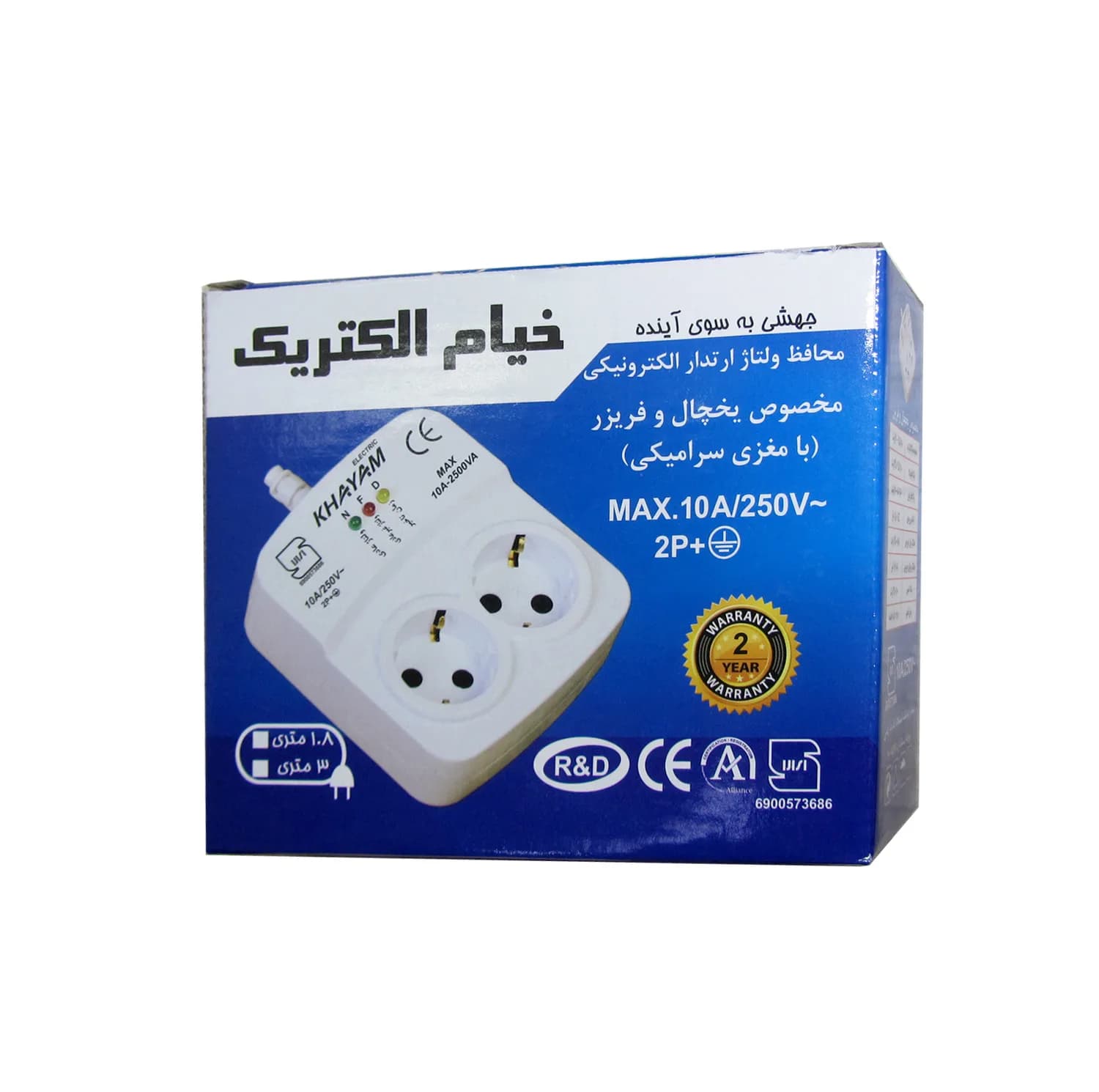 محافظ ولتاژ خیام الکتریک مدل دوشاخه ارت دار 1.8 — تصویر ۵
