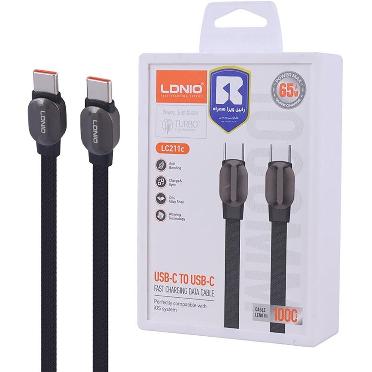 کابل تایپ سی به تایپ سی الدینیو مدل LDNIO LC211c — تصویر ۱۱
