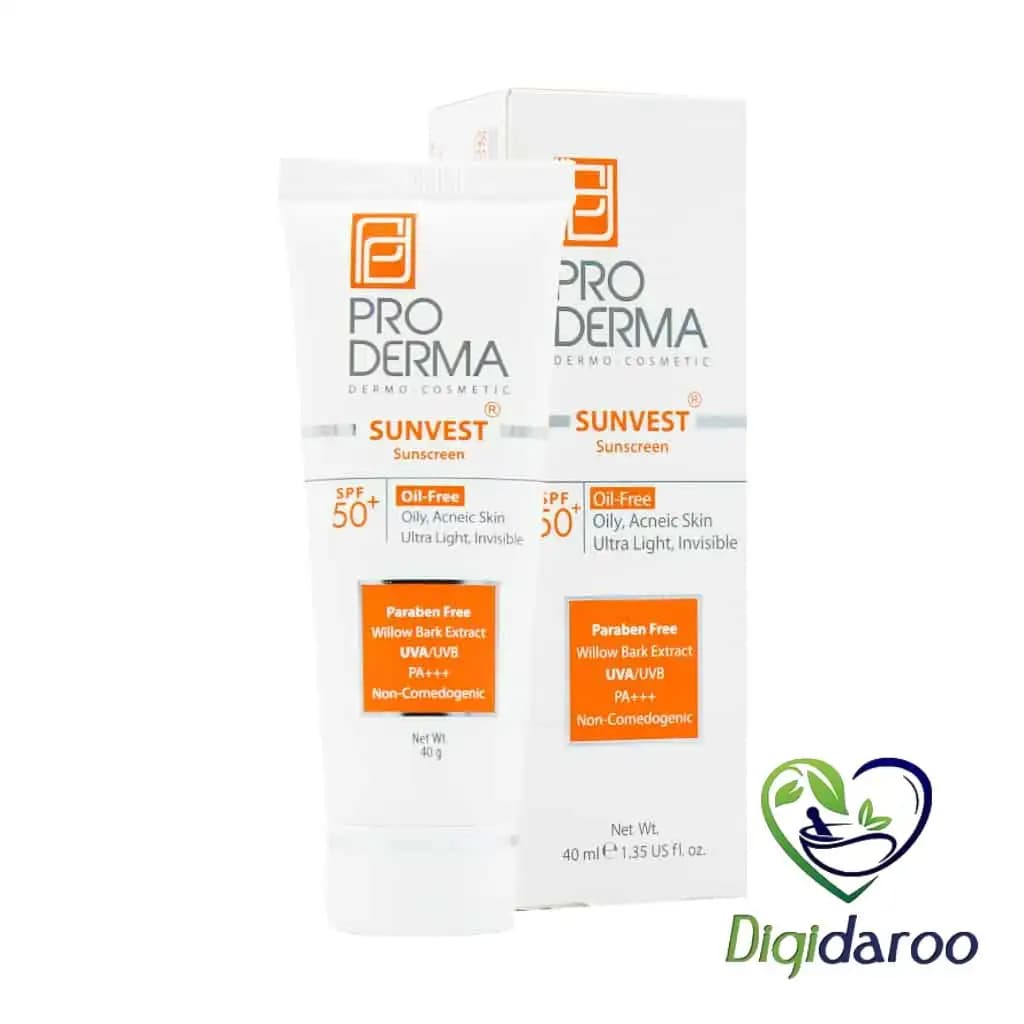 کرم ضد آفتاب فاقد چربی پرودرما SPF50 بی رنگ — تصویر ۲
