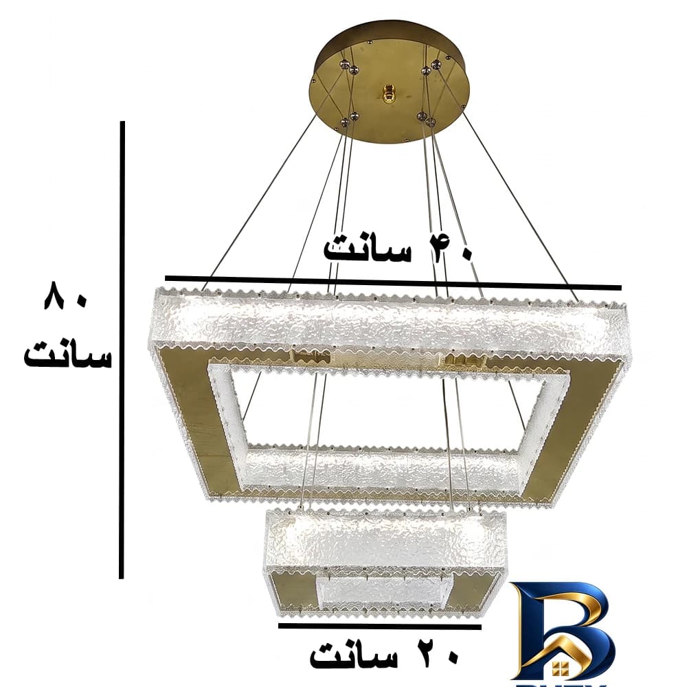 لوستر ۲ شعله ژرفا مدل مدرن — تصویر ۶