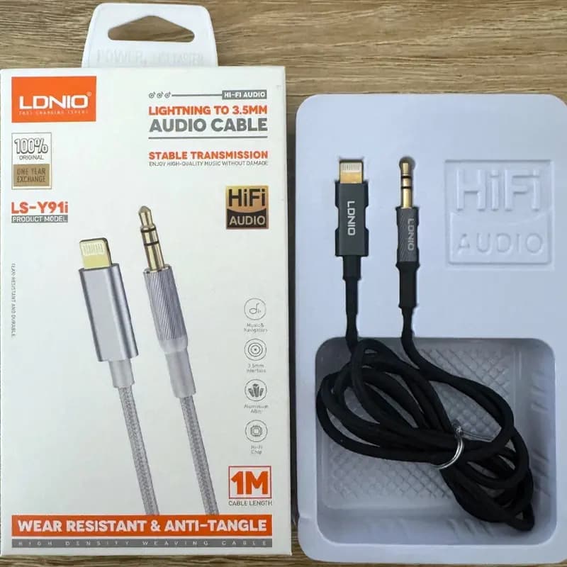 کابل انتقال صدا و AUX لایتنینگ الدینیو مدل LDNIO LS-Y91i — تصویر ۶