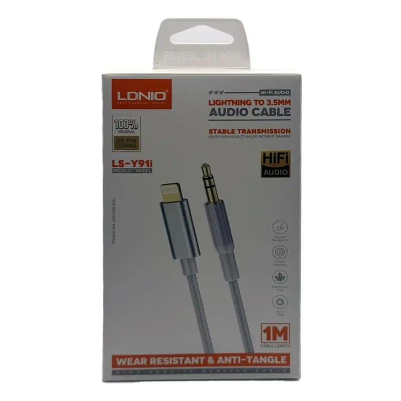 کابل انتقال صدا و AUX لایتنینگ الدینیو مدل LDNIO LS-Y91i — تصویر ۴