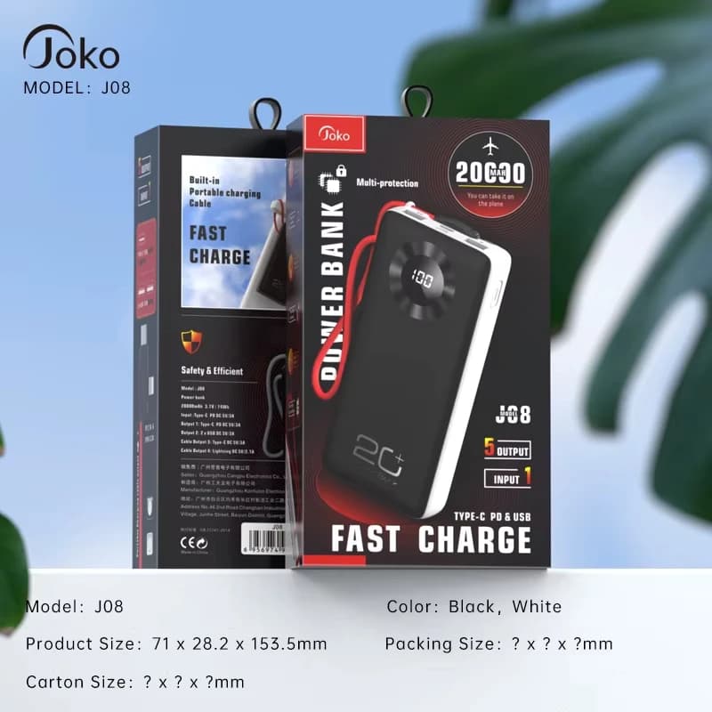 پاوربانک ۲۰۰۰۰ میلیآمپر کانفلون جوکو مدل JOKO J08 — تصویر ۹
