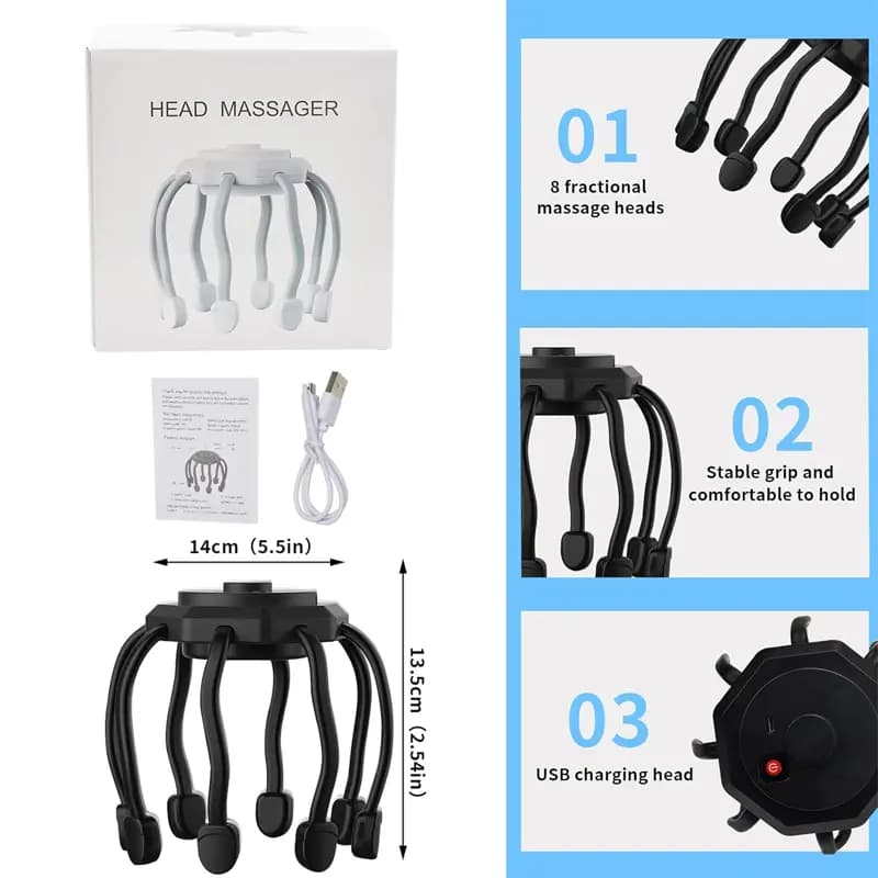 ماساژور سر عنکبوتی شارژی مدل LM-080 — تصویر ۲
