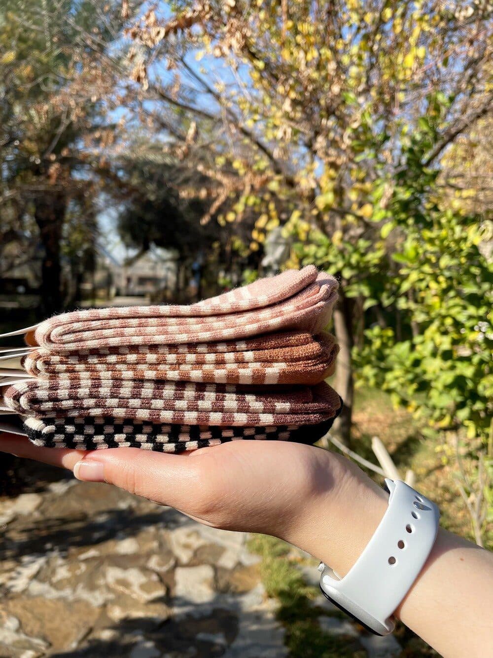 جوراب ساقدار راه راه 😍 — تصویر ۵