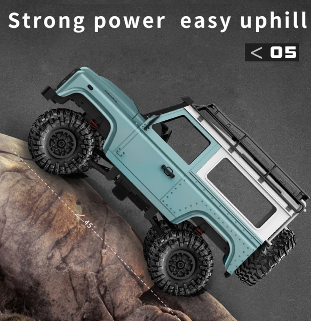 ماشین کنترلی جیپ مدل rock crawler سبز — تصویر ۶