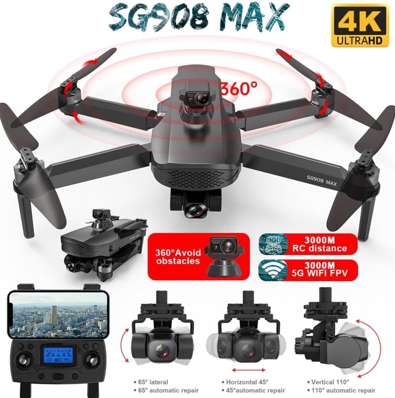 کوادکوپتر ZLRC SG908 Max — تصویر ۵