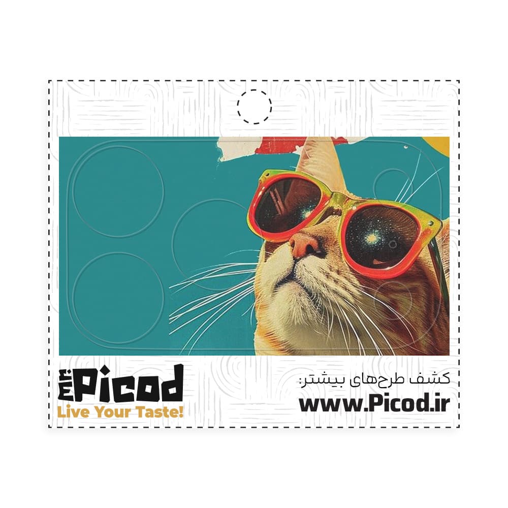 اسکین محافظ لنز آیفون۱۷ طرح گربه باکلاس کد PCD-CS1036 — تصویر ۴