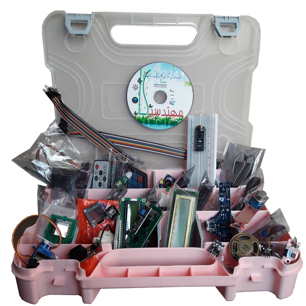 کیت سرگرمی آموزشی جامع الکترونیک مدل ARDUINO+55 مهندسیکا با ماژول آردوینو
