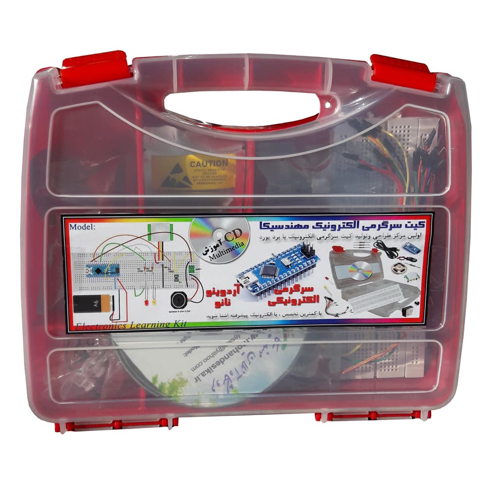 کیت سرگرمی الکترونیکی 8 پروژه کاربردی با ماژول آردوینو نانو مدل AD00128 مهندسیکا — تصویر ۹