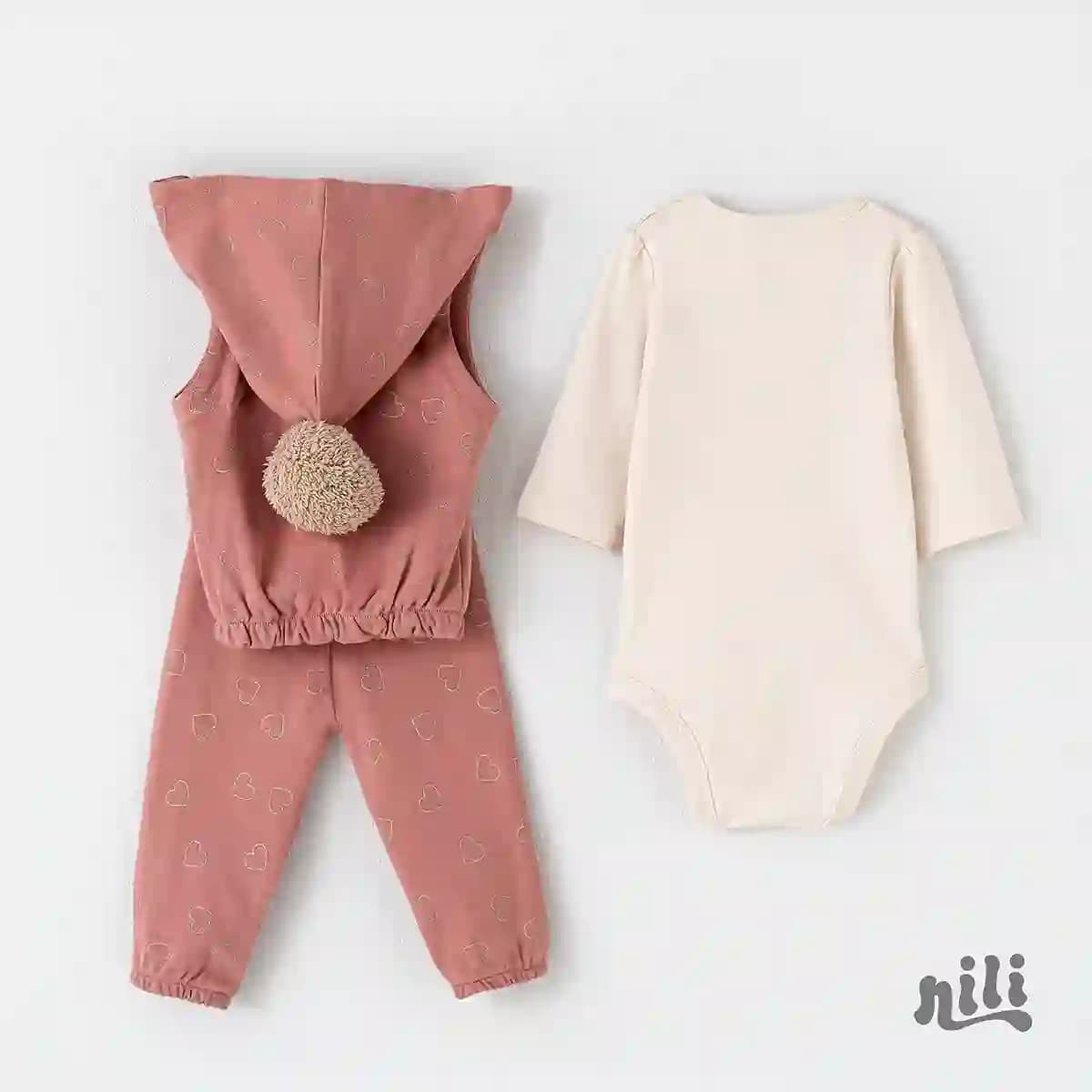 سه تیکه دخترانه نیلی nili طرح لاو کد 4079 — تصویر ۶