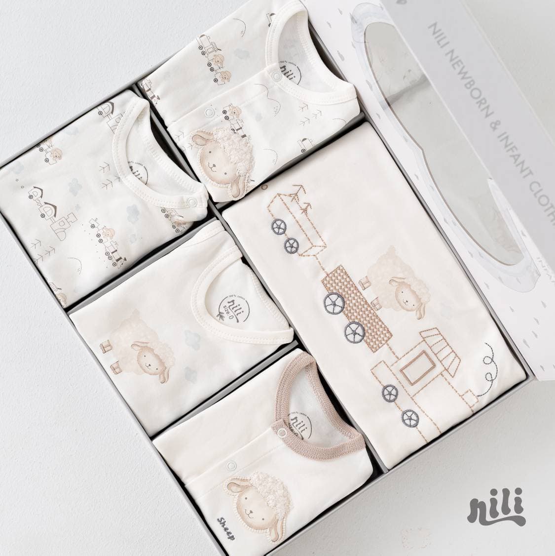 ست 13 تیکه بیمارستانی نیلی nili طرح قطار کد 3985 — تصویر ۶
