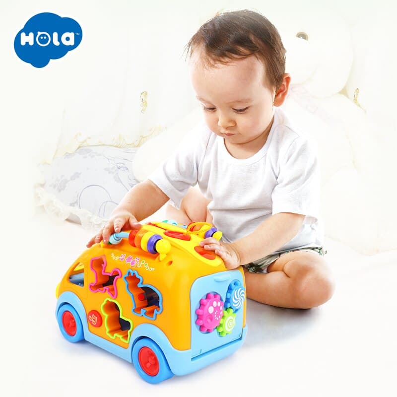 اتوبوس لگویی موزیکال هولی تویز Huile Toys کد 988 — تصویر ۵