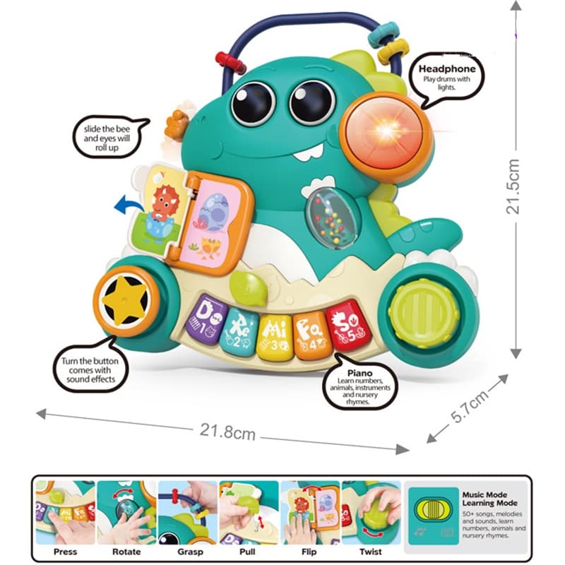 اسباب بازی پیانو موزیکال دایناسور هولی تویز huile toys — تصویر ۵