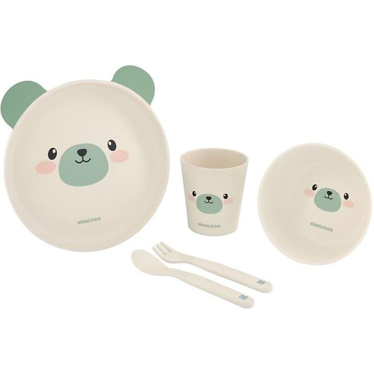ست ظرف غذا بامبو طرح خرس کیکابو kikkaboo ا Bamboo mint bear food set