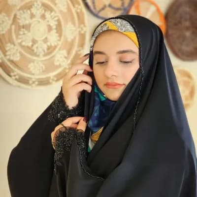 چادر جواهری طرح شکوفه کرپ‌حریر قطری - بازار آرمان