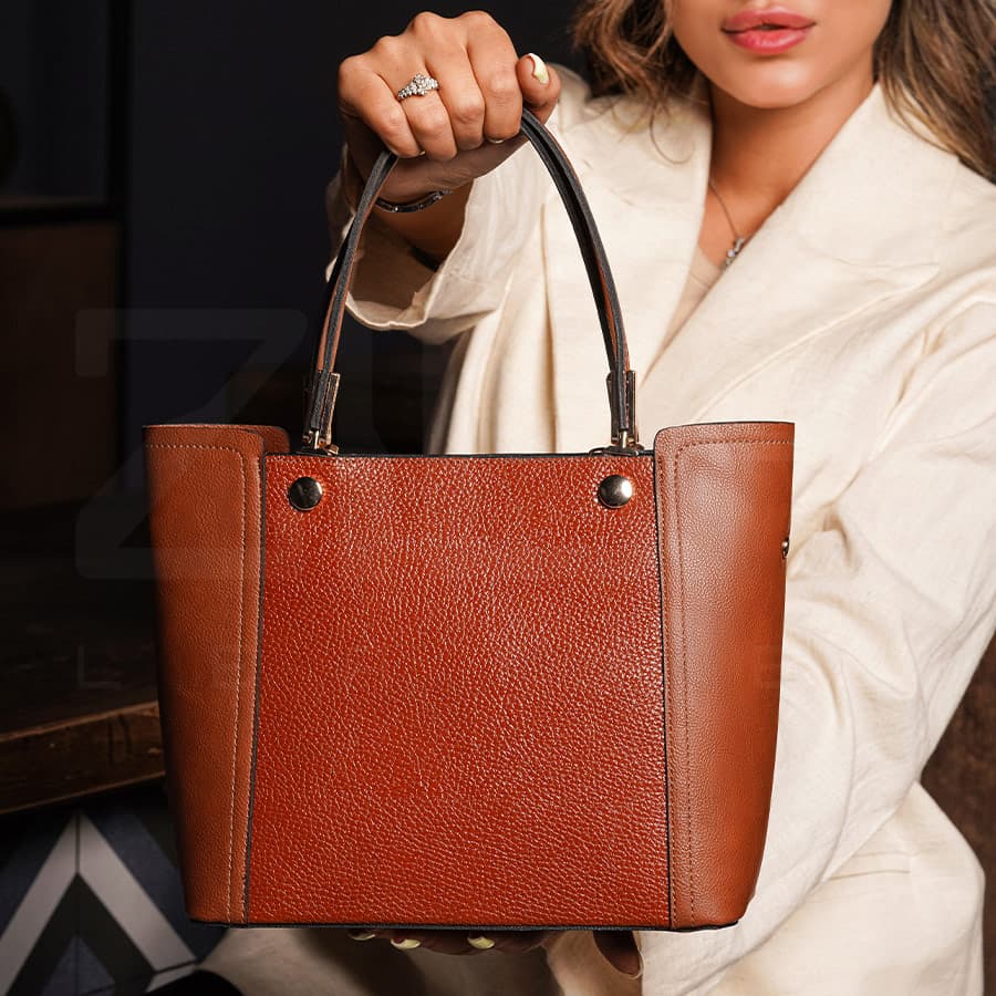 کیف دستی چرم زنانه CODE:446/4 — تصویر ۴