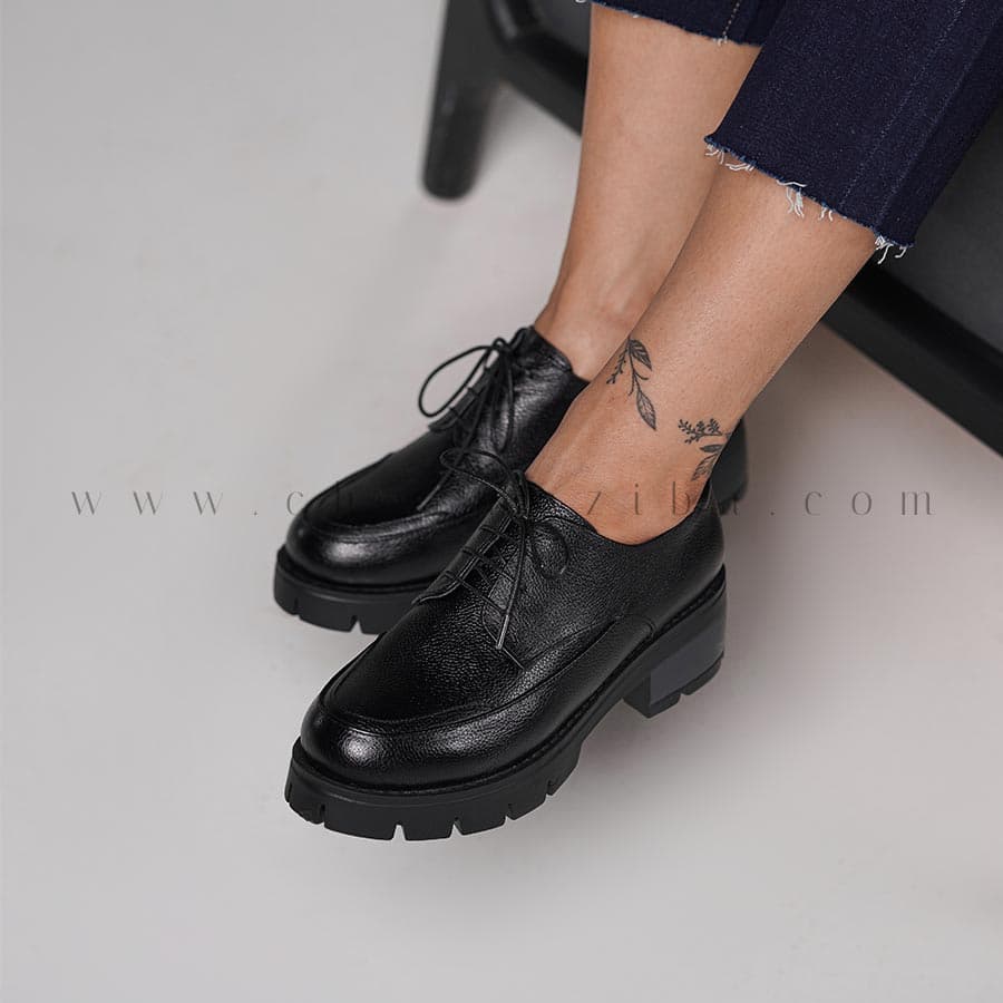 کفش آکسفورد لژدار چرم زنانه CODE:897 — تصویر ۵