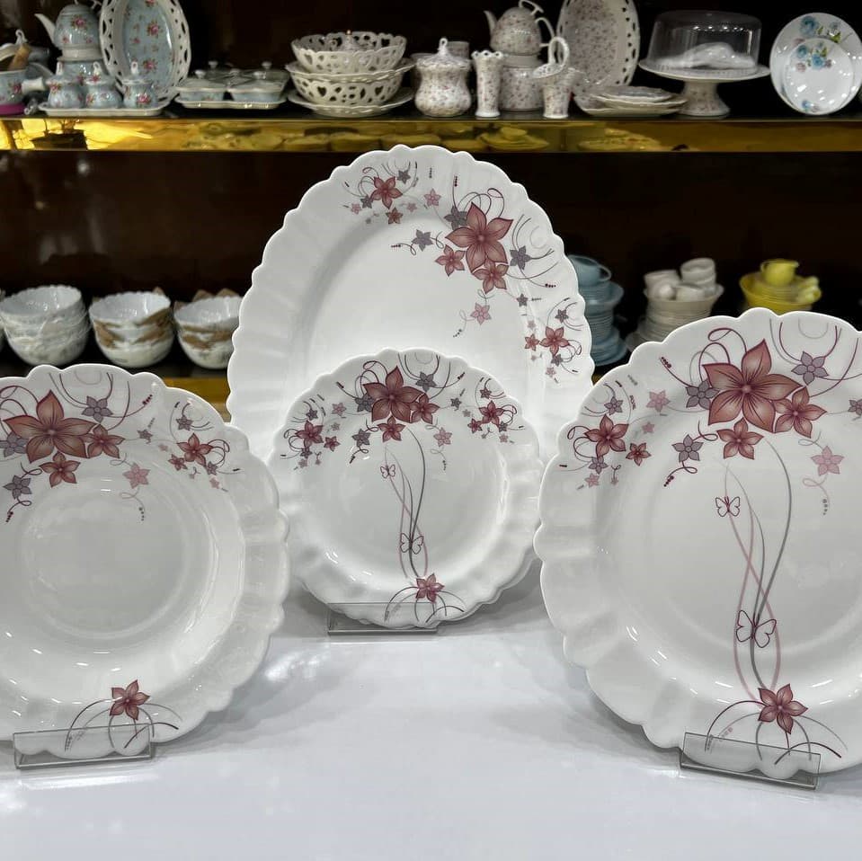 سرویس غذاخوری ۲۵ پارچه آرکوپال طرح رکسانا صورتی برای ۶ نفر — تصویر ۱۰