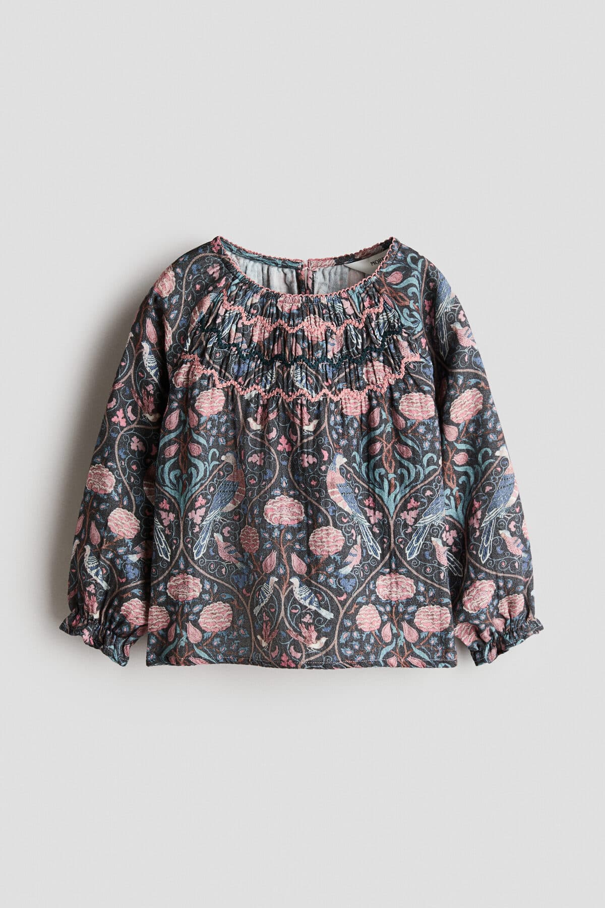 بلوز اچ اند ام دخترانه فیروزه طرح دار Regular/رگولار پف دار | H&M 1361314 CN — تصویر ۹