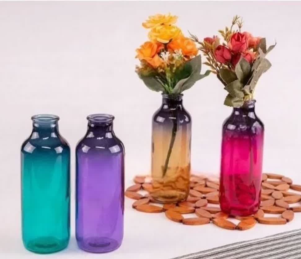 گلدان رنگی شیشه ای