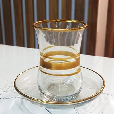 استکان نعلبکی ۳ خط طلا (ست ۶ عددی) — تصویر ۱۰