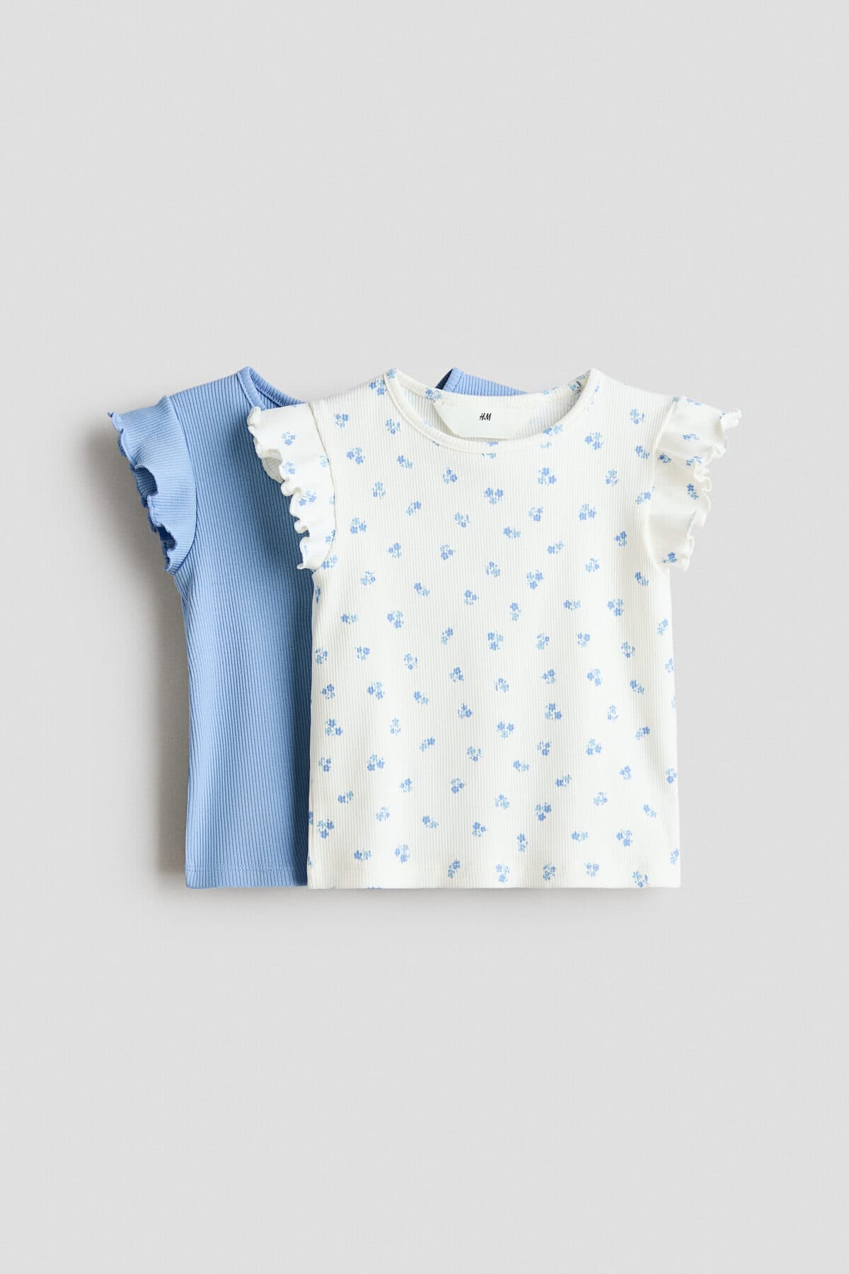 تی شرت اچ اند ام دخترانه آبی طرح دار Regular/رگولار | H&M 1321122 BD