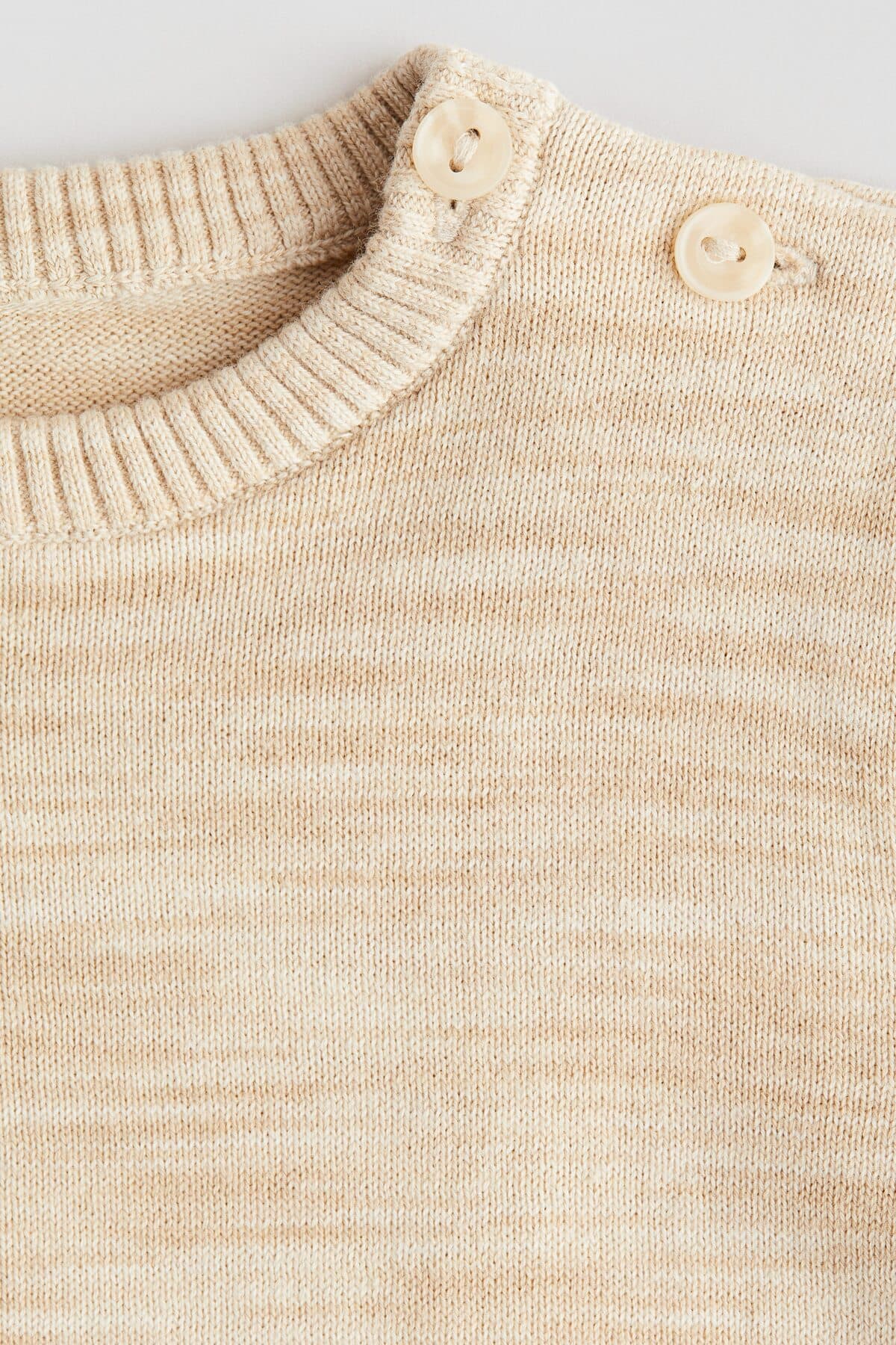 تی شرت اچ اند ام پسرانه پنبه ای بژ راه راه Regular/رگولار | H&M 1291747 CN — تصویر ۲