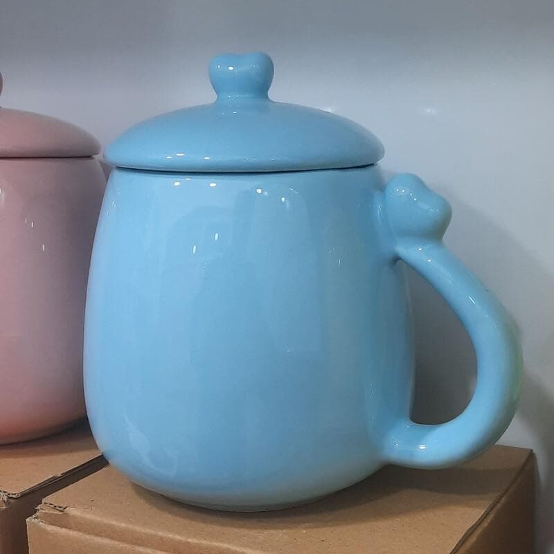 ماگ سرامیکی درب دار طرح قلب با جعبه — تصویر ۲