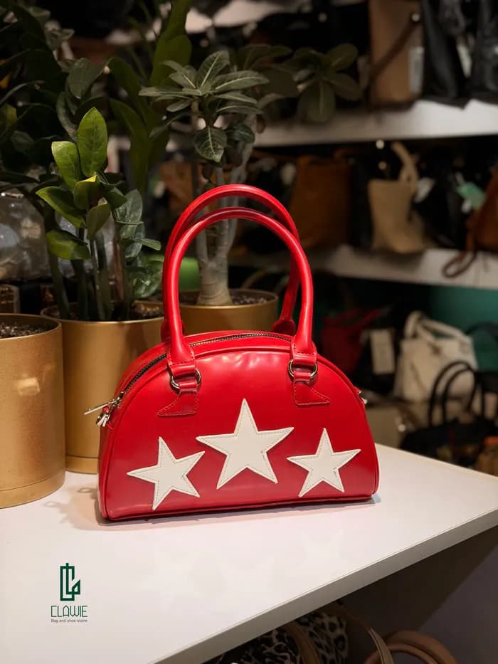 کیف زنانه.دخترانه : چرمی قرمز لاکچری — تصویر ۶