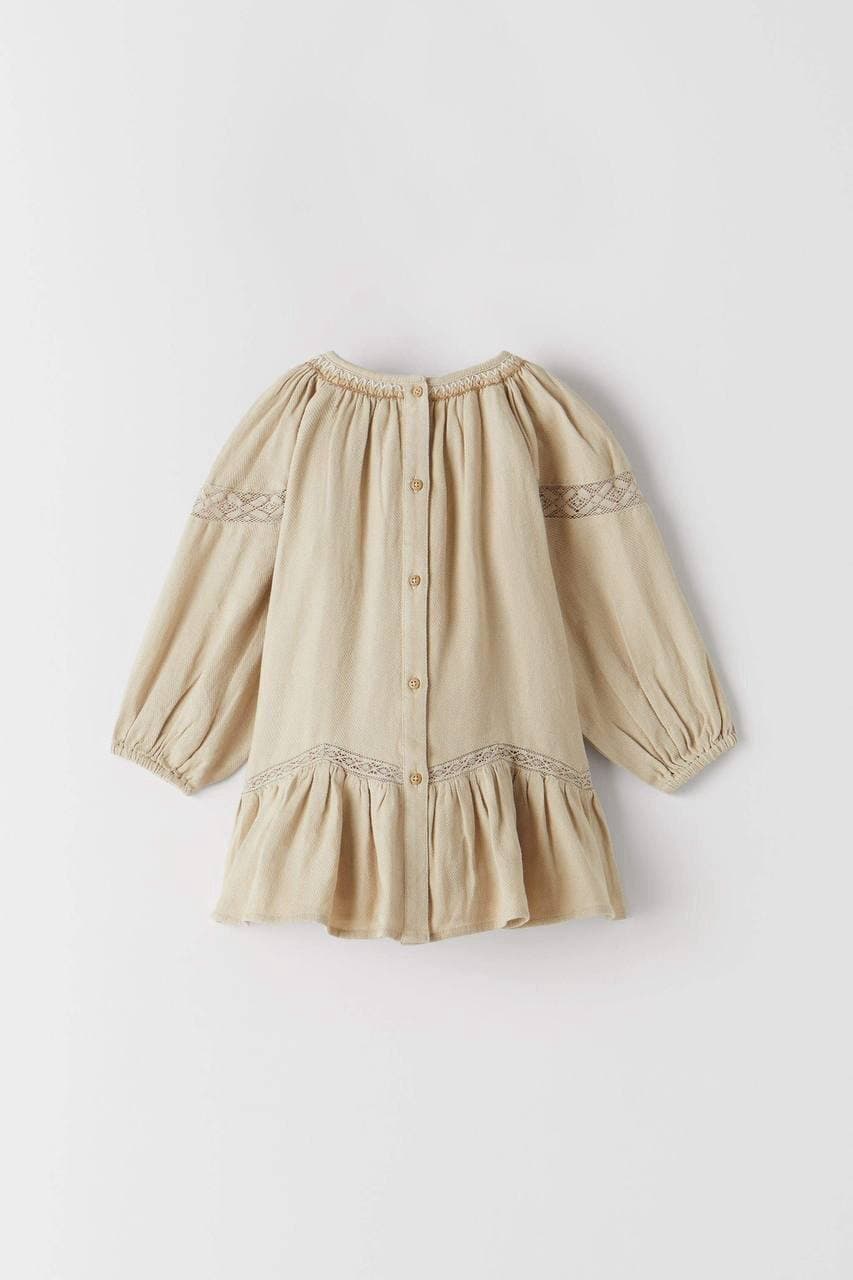 سارافون استین دار خامه دوزی برند zara — تصویر ۸