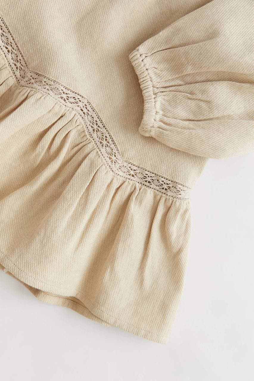 سارافون استین دار خامه دوزی برند zara — تصویر ۳