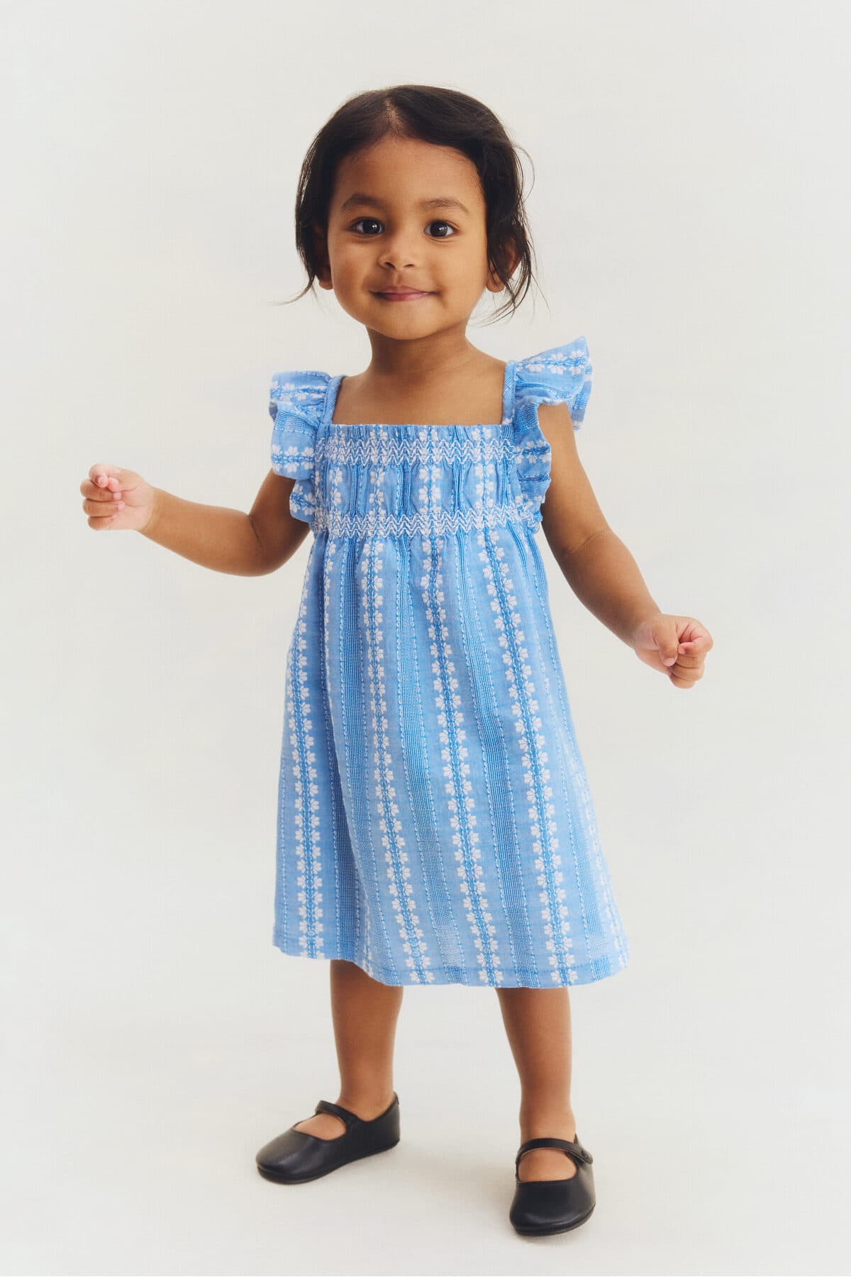 لباس اچ اند ام دخترانه سفید گلدار Regular/رگولار | H&M 1333001 CN