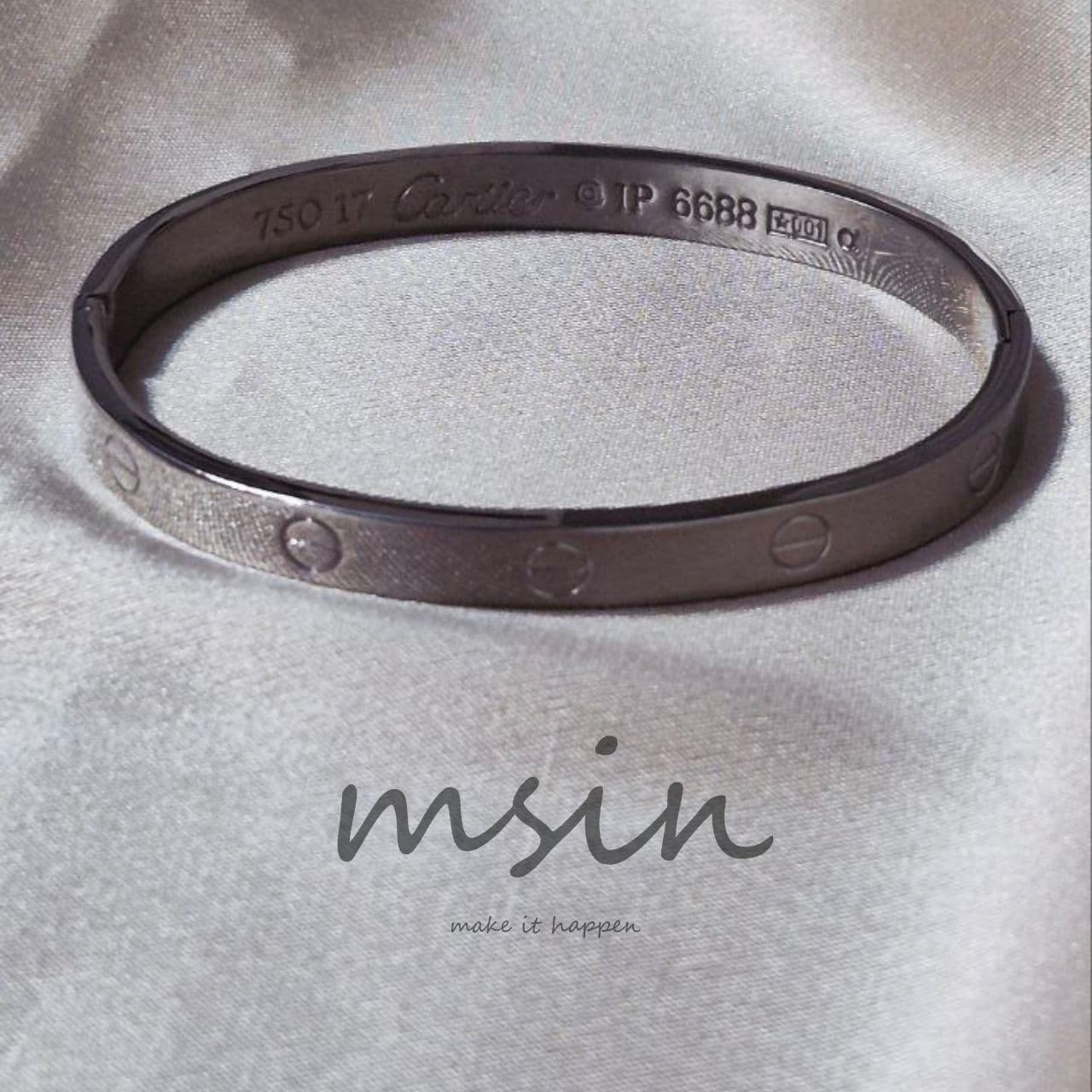 دستبند کارتیر لاو Love رنگ نقره ای — تصویر ۷