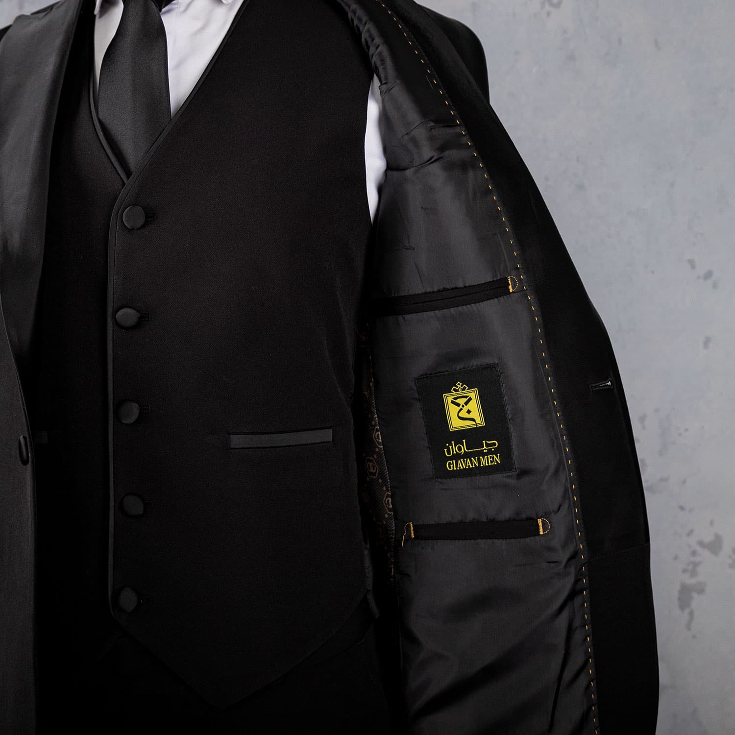 کت و شلوار تاکسیدو مشکی با جلیقه — تصویر ۱۰