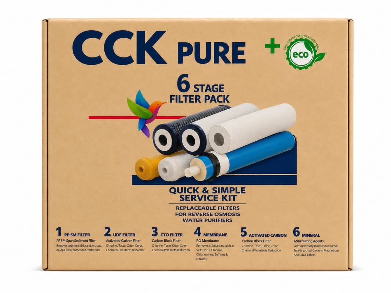 پک ۶ مرحله فیلتر تصفیه آب cck pure گیاهی