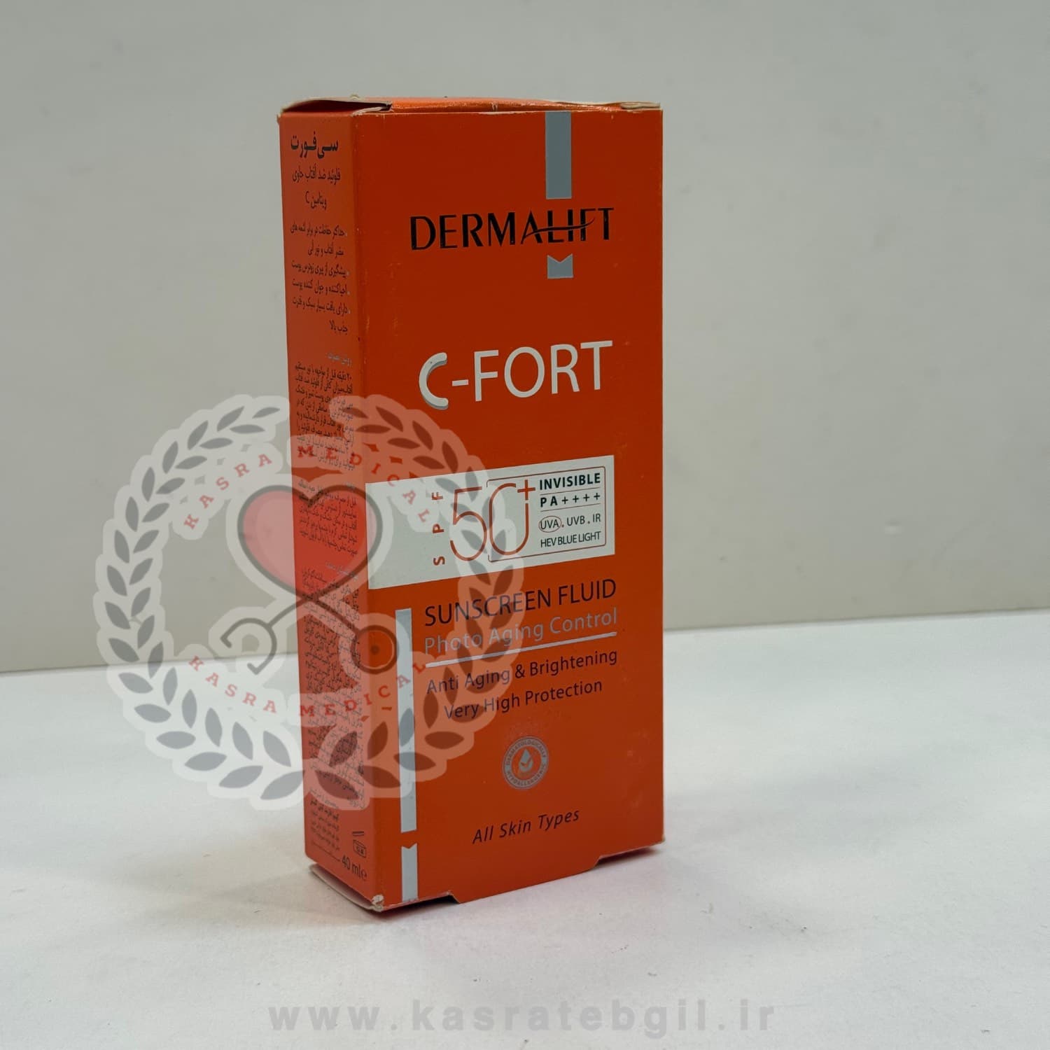 فلوئید ضدآفتاب بی‌رنگ SPF 50 درمالیفت مدل C-Fort حجم 40 میلی‌لیتر — تصویر ۴