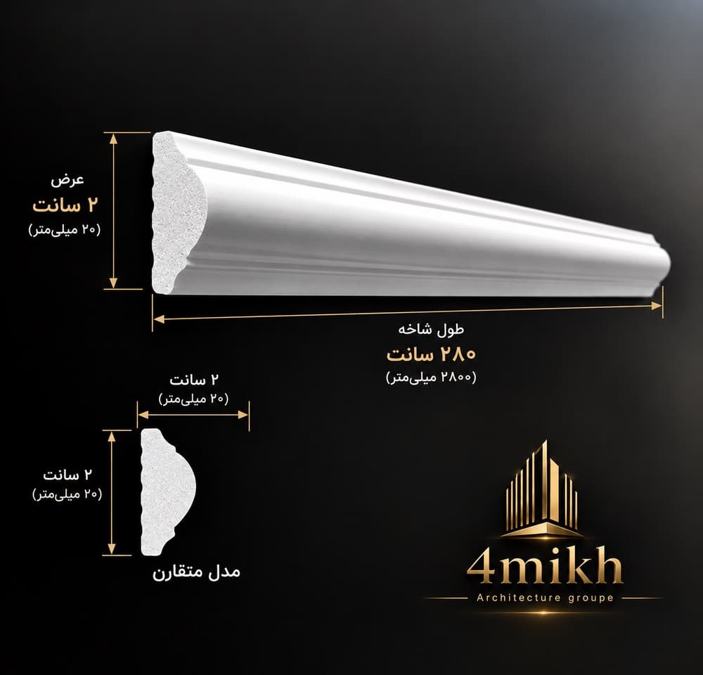 ابزار قاب بندی دیوار 2 سانت متقارن گنبدی