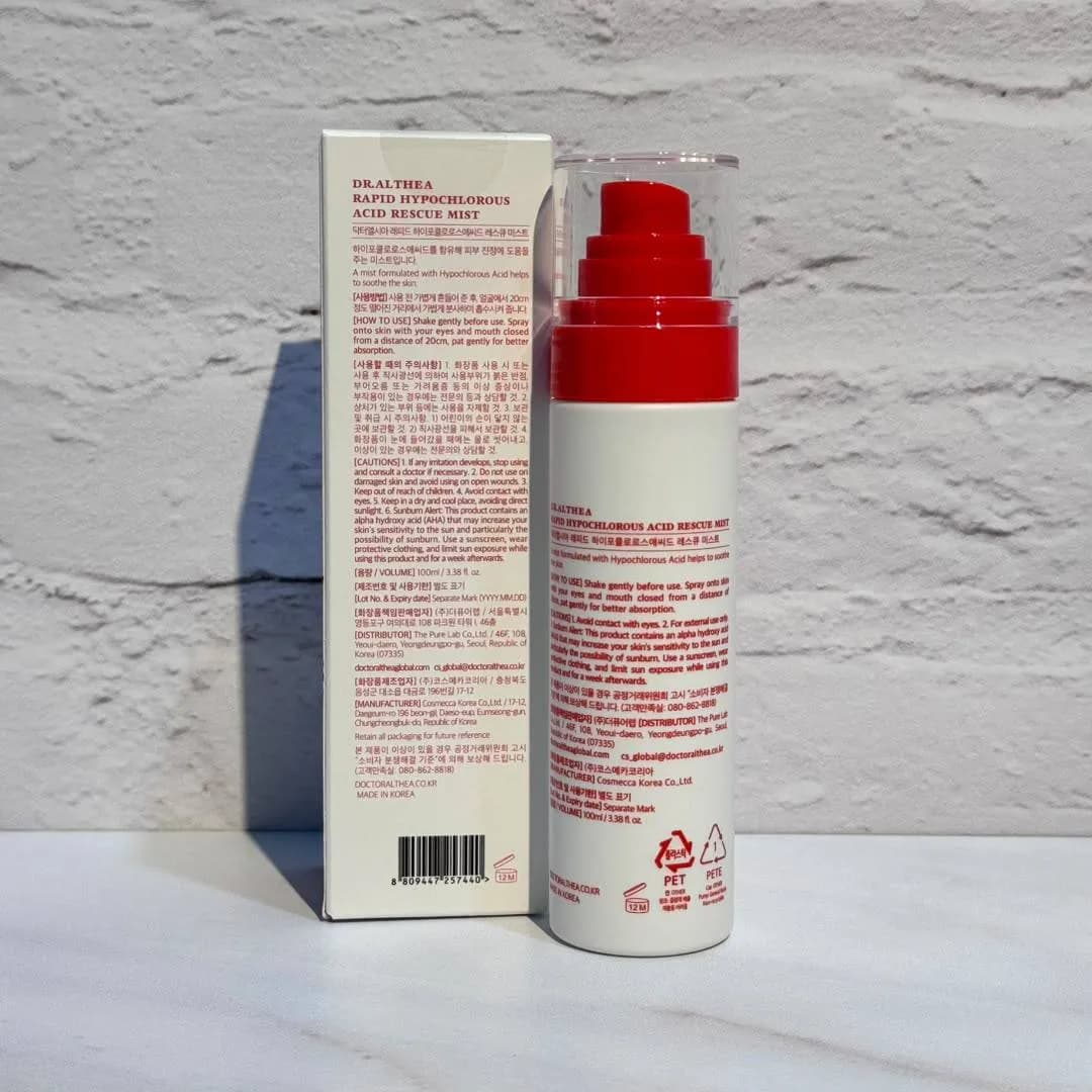 میست تسکین دهنده و ضد جوش هیپوکلروس اسید و زینک دکتر التیا Dr. Althea Rapid Hypochlorous Acid Rescue Mist — تصویر ۸