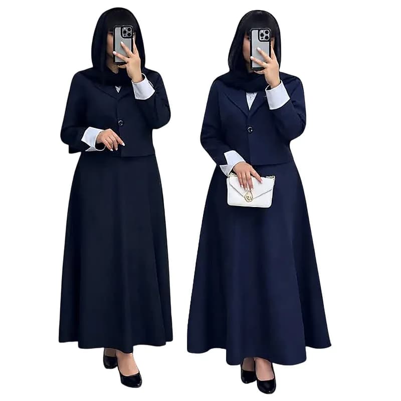 ست شیک زنانه؛ مدل کت دامن مجلسی مچ سفید (سایز ۳۸ تا ۴۶) — تصویر ۳