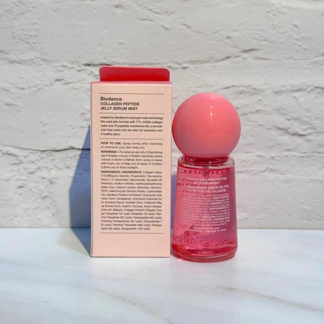 سرم میست ژلی کلاژن پپتاید بایودنس آبرسان قوی و درخشان کننده پوست 50 میل Biodance Collagen Peptide Jelly Serum Mist — تصویر ۴
