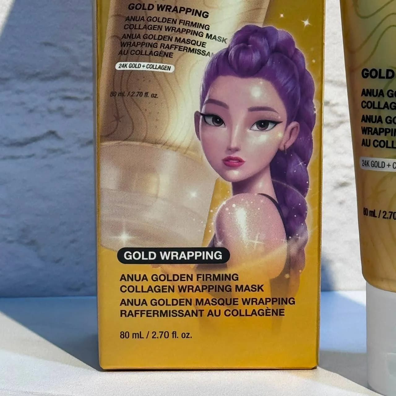 ماسک صورت کلاژن سفت کننده و جوانساز آنوا ۸۰ میل Anua Kpop Hunters Golden Firming Collagen Wrapping Mask — تصویر ۳