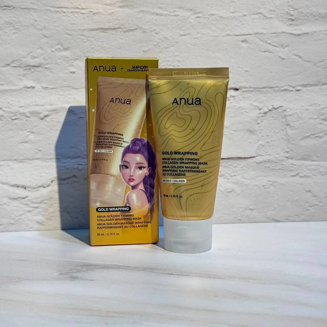 ماسک صورت کلاژن سفت کننده و جوانساز آنوا ۸۰ میل Anua Kpop Hunters Golden Firming Collagen Wrapping Mask