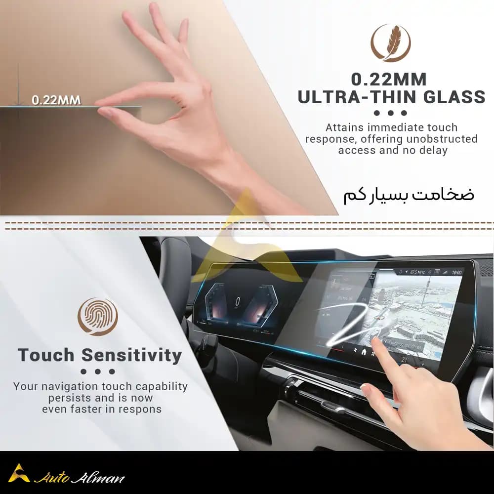 گلس محافظ مانیتور و کنسول مرسدس بنز C200L W206 — تصویر ۶