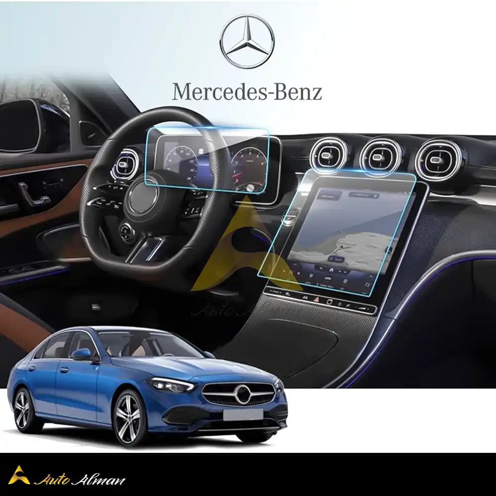 گلس محافظ مانیتور و کنسول مرسدس بنز C200L W206